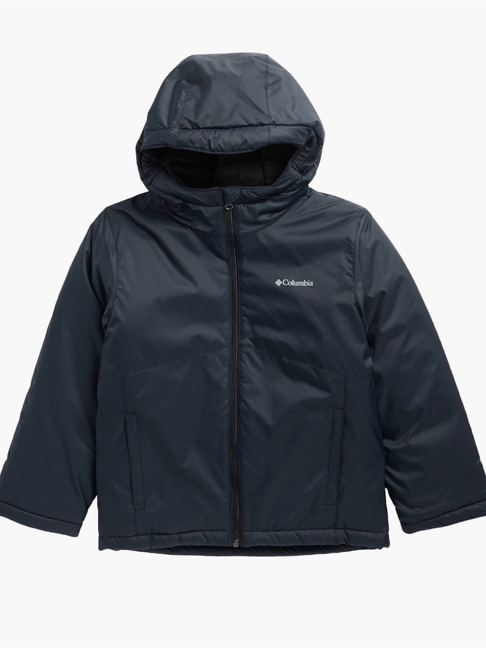 Columbia Kids Wind Chiller Insulated Hooded Jacket Coat- Black Size M (10/12)